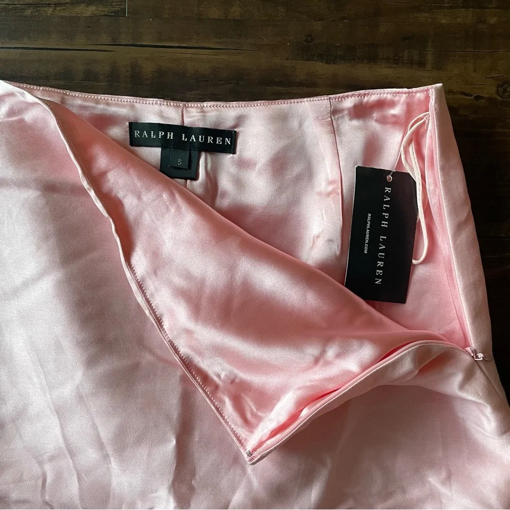 RALPH LAUREN Black Label Silk Pink Barbiecore Two-Piece Skirt Suit Women size 6 - Picture 9 of 14